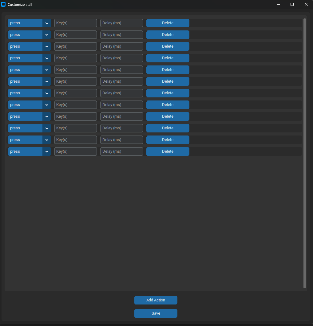 RL Macro Tool Pro Customization Menu